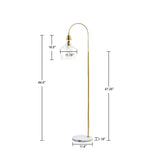 INK+IVY Auburn Transitional Arched Floor Lamp with Marble Base MP154-0200 Gold