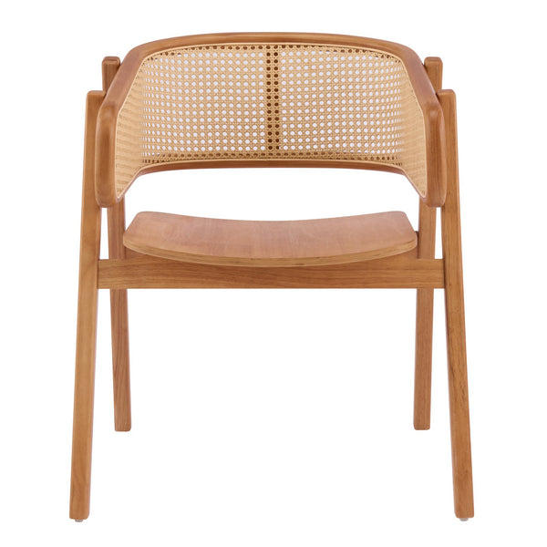 English Elm Rattan Mesh Back Rubberwood Arm Dining Chairs Bohemian Coastal Natural Set of 2 N772P415449N