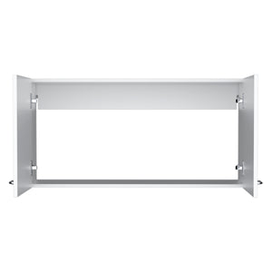 English Elm Wall cabinet 19"H Double-Door White Engineered Wood with Two Shelves, Metal Handles, Compact Durable Storage B097P221380