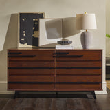 6-Drawer Solid Wood Modern Dresser Walnut BR6DREBDRBLWT-T Walker Edison