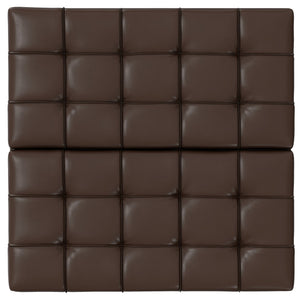 English Elm Harrison Large Square Storage Ottoman Coffee Table with Tufted Vegan Leather, Lift-Top & Seating Brown B136P254709