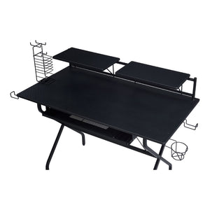 English Elm Rectangular Computer Desk With Spacious Surface, Sliding Keyboard Tray & Sturdy Black Frame B016P311805-GIGA