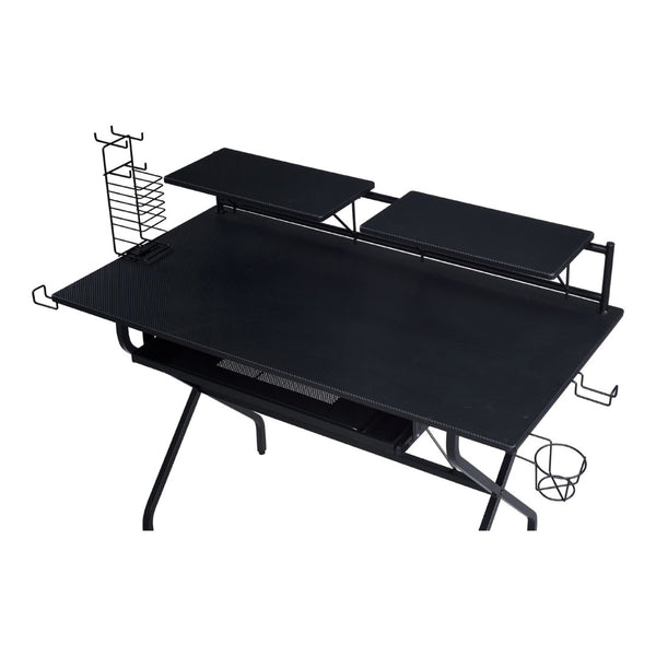 English Elm Rectangular Computer Desk With Spacious Surface, Sliding Keyboard Tray & Sturdy Black Frame B016P311805-GIGA