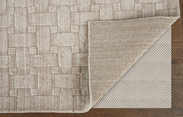 Feizy Rugs Redford Handwoven Geometric Rug Collection - Stylish, Durable, And Artisan Crafted For Modern Homes Ivory Viscose,Wool Red8669ftan000f00