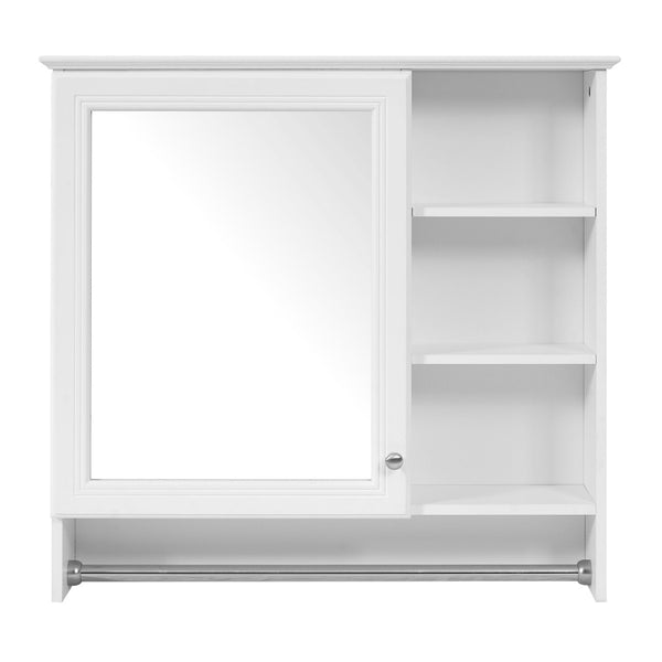 English Elm 30 Inch Wall Mount Mirror Cabinet Mdf Storage with Soft Close Hinges Bathroom Vanity White N710P186086K