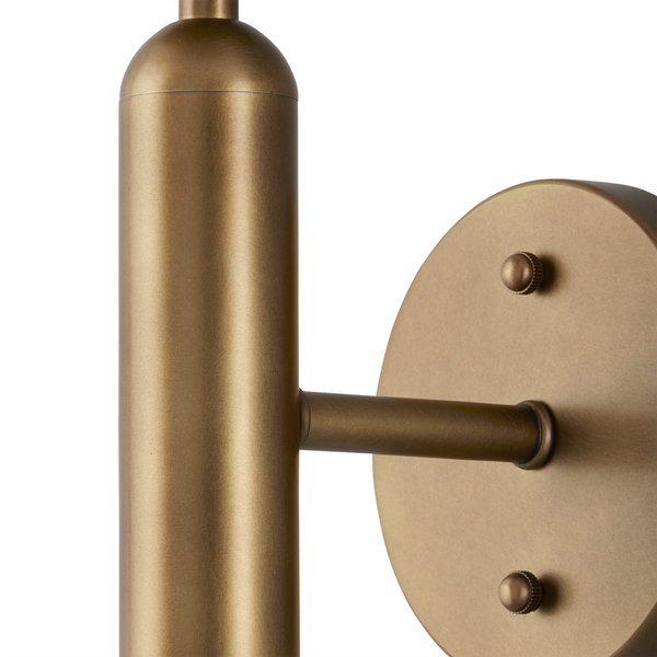 Barbican Elegant Brass Wall Sconce with Translucent Glass Globe - Modern Lighting for Bathrooms