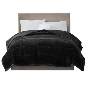 JLA Home Madison Park - Reversible HeiQ Smart Temperature Blanket - All-Season Plush & Microfiber, Breathable, OEKO-TEX Certified Black MP51-8193