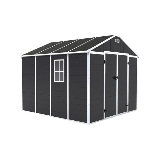 English Elm Campcraft 8x8 Ft Resin Storage Shed Thick Pp Panels Lockable Door Uv Resistant Outdoor W1598S00024