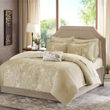 Madison Park Essentials Vaughn Transitional 9 Piece Comforter Set with Cotton Bed Sheets MPE10-015 Taupe