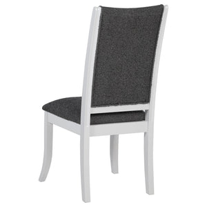 English Elm Tyler Round Wood Dining Set with Four Upholstered Chairs for Modern Kitchens B062S01573