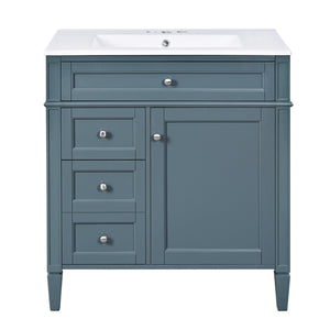 English Elm 30'' Modern Bathroom Vanity With Ceramic Sink, 3 Drawers & Cabinet Storage For Organized Elegance N710P206904M