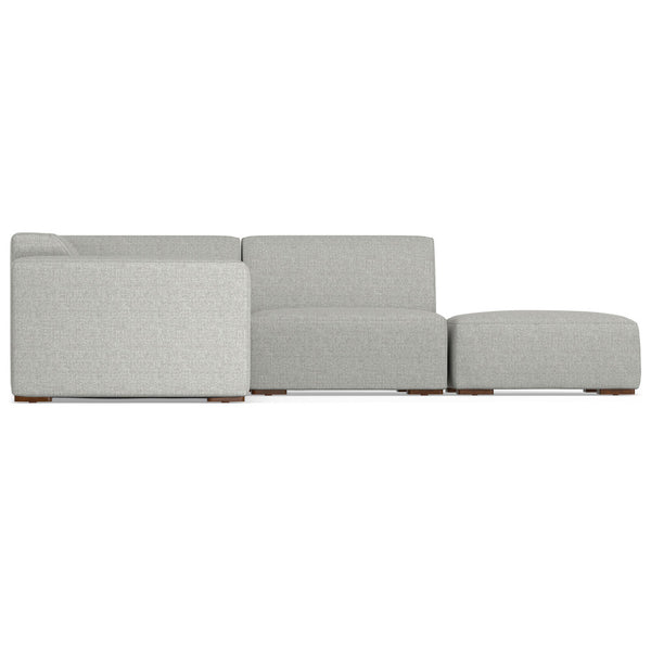 English Elm Rex Handcrafted Right Sectional Sofa with Ottoman — Eco-Friendly Performance Fabric, Durable Comfort Gray B136P199208