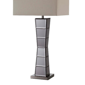 English Elm 29.5-Inch Alistair Crystal Black Mirror Square Tower Table Lamp - Luxe Lighting For Modern Spaces B072116313