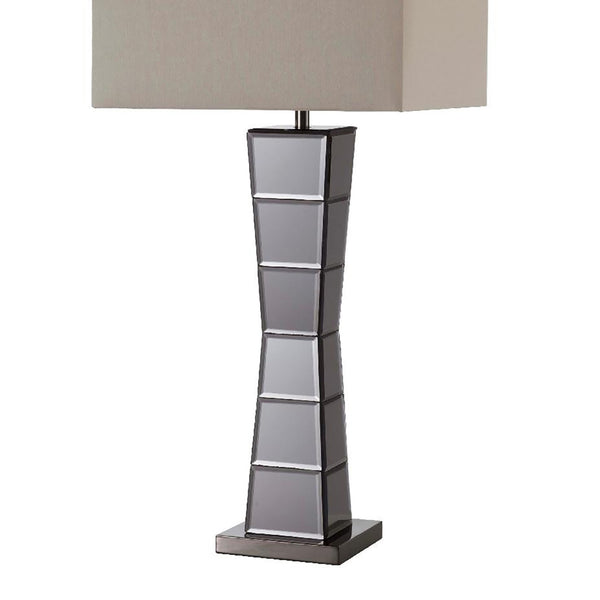 English Elm 29.5-Inch Alistair Crystal Black Mirror Square Tower Table Lamp - Luxe Lighting For Modern Spaces B072116313