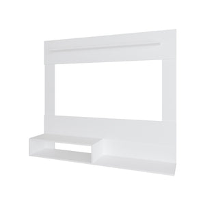 English Elm FM Irmo Wall-Mounted Entertainment Center with Shelves — Space-Saving Modern TV Panel and Display Shelf for Organized Living Room Decor White 61 L x 22 W x 4 H B128P283290