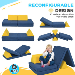 English Elm Qaba 12 Piece Modular Foam Toddler Play Sofa Set for Creative Playroom Fun W2225P249709