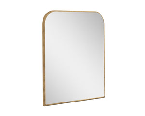 Sunpan Calabasas Wall Mirror - Sleek Minimalist Design with Unique Artisanal Craftsmanship for Modern Spaces Rustic Oak