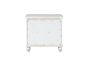 English Elm Coastal Antique White Nightstand Solid Rubberwood Two Drawers Dovetail Bedroom B2741P435892