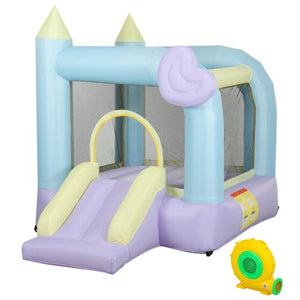 English Elm Bouncy Inflatable Kids Castle with Slide Mesh Walls Oxford Fabric Backyard Play T3971P438825