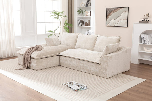 English Elm 103" Cloud Sectional Couch - Reversible L-Shaped Modular Sofa For Stylish Living Room Comfort W1170S00040