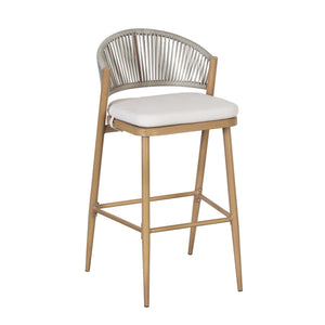 English Elm Christopher Knight Home® - Outdoor Scallop-Back Barstools Set Of 2 - 30.25" Seat Height, Maple Finish, Durable Aluminum Frame N772P245120W