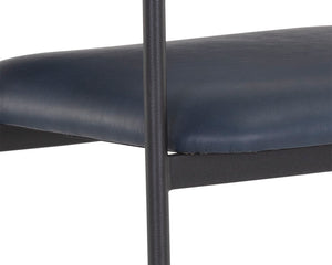 Sunpan Brenan Counter Stool - Elegant Curved Backrest, Unique Faux Leather, Black Metal Frame & Brass Caps Bravo Admiral