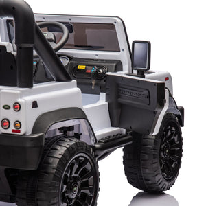 English Elm Licensed Land Rover Defender Ride on Car 24v Dual Motor with Parental Remote White W1578P339064