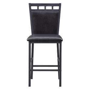 English Elm 5-piece Counter Height Dining Set Faux Marble Top Black Metal Frame Seats Four B011P474221