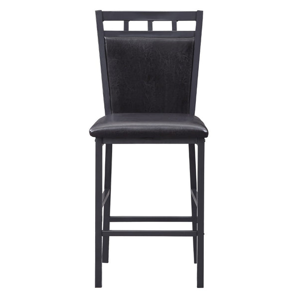 English Elm 5-piece Counter Height Dining Set Faux Marble Top Black Metal Frame Seats Four B011P474221