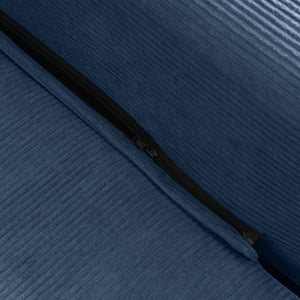 English Elm 81'' Corduroy Floor Sofa Convertible Loveseat Futon Sleeper with Foam Fill and Pillows Blue W1117P459733