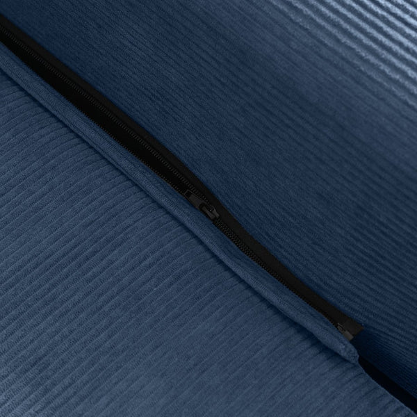English Elm 81'' Corduroy Floor Sofa Convertible Loveseat Futon Sleeper with Foam Fill and Pillows Blue W1117P459733