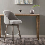 Madison Park Pearce Transitional Bar Stool with Swivel Seat MP104-1052 Grey