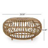 Christopher Knight Home® - Noble House - Ottawa Outdoor Boho Wicker Coffee Table, Light Brown