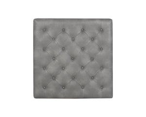 Sunpan Endall Ottoman - Elegant Square Design with Button Tufting Perfect for Coffee Table or Extra Seating Black / Bravo Metal