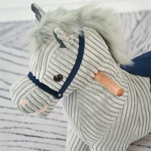 English Elm Qaba Plush Spring Rocking Horse with Sounds Stirrups and Saddle for Kids W2225P249737