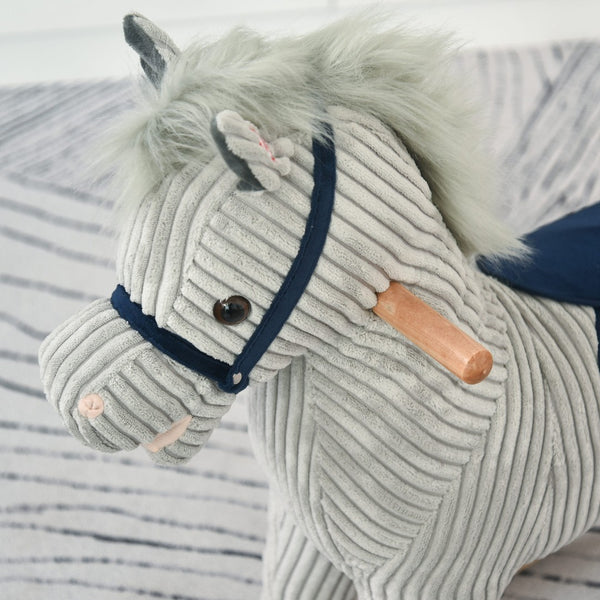 English Elm Qaba Plush Spring Rocking Horse with Sounds Stirrups and Saddle for Kids W2225P249737