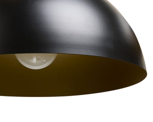 Sunpan Lohn Pendant Light - Chic Dome Design with Elegant Gold Interior for Modern Home Decor Appeal Matte Black