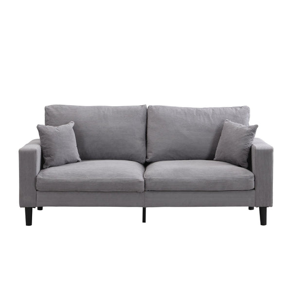 English Elm 74" Three Seat Sofa Hardwood Frame High Density Foam Upholstered Modern Living Room Light Gray W311P221220