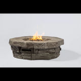 English Elm 12" H X 37" W Outdoor Fire Pit Table