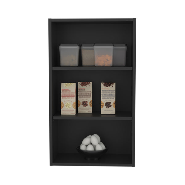 English Elm Wall Cabinet Aspen Black – Slim Engineered Wood Kitchen Storage with 3 Spacious Adjustable Shelves, Durable Finish B092P245919
