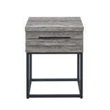 English Elm Celestial Contemporary Storage End Table, Gray