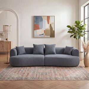 English Elm Modern Arc Sectional Sofa with Boneless Foam Deep Seats for Open Concept Living Rooms Grey W3728S00012