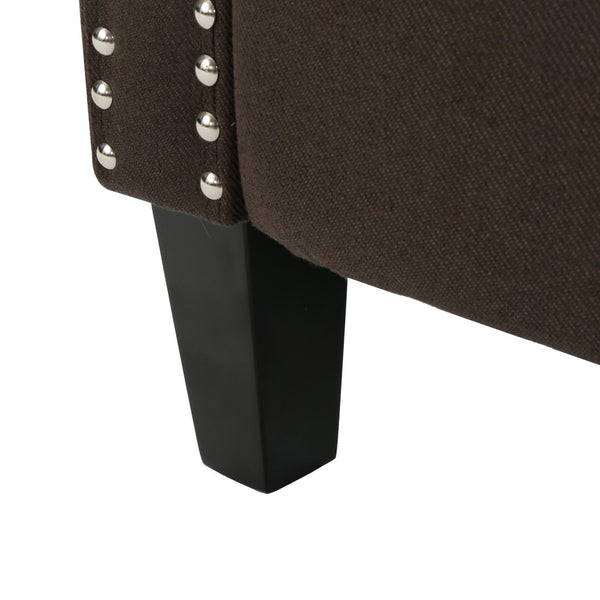 English Elm Classic Club Chair in Dark Grey Fabric with Birch Legs and Push Back Recline 61371.00COF