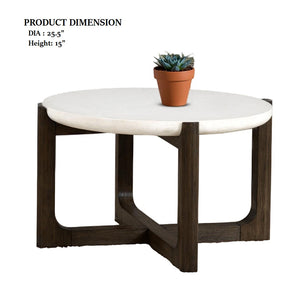 English Elm Transitional Ornate 2-Piece Living Room Table Set with Marble-Style Tops, Carved Cabriole Legs, Gold Accents Dark Walnut 46 L x 46 W x 6 H B2741S00695