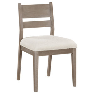 English Elm Medders Grey Wood Dining Side Chair Set of 2 — Coastal Farmhouse Acacia Veneer, Cream Upholstered Seats, Durable Comfort (35.75"H) B062P299787