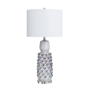 Crestview Collection 31.5"H Coastal-inspired Ceramic Table Lamps Set Of Two With Dimensional Design & Linen Shades   Cvap3238