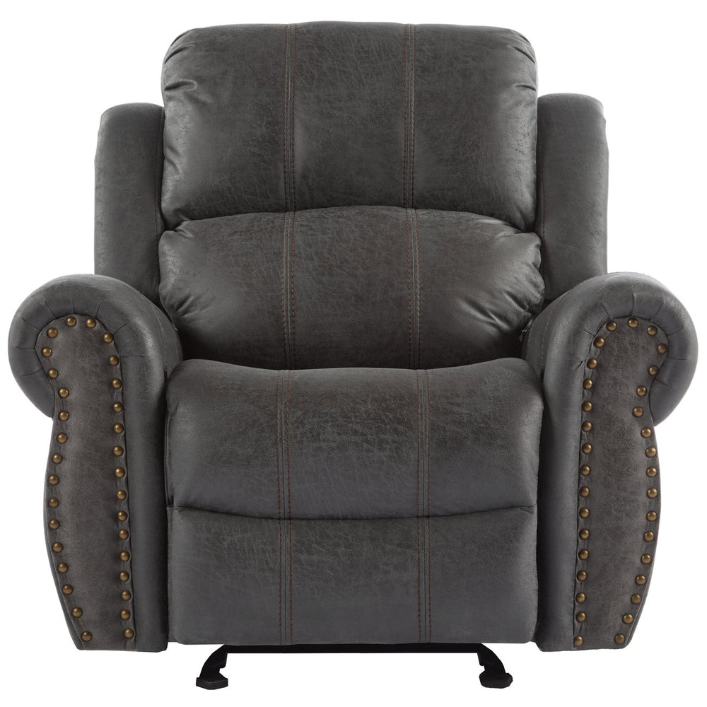 English Elm Christopher Knight Home® - 40.75" Wide Suede Manual Glider Recliner Chair with Rolled Arms, Microfiber Comfort & Infinite Positions Slate N763P264499E