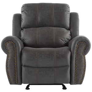 English Elm Christopher Knight Home® - 40.75" Wide Suede Manual Glider Recliner Chair with Rolled Arms, Microfiber Comfort & Infinite Positions Slate N763P264499E