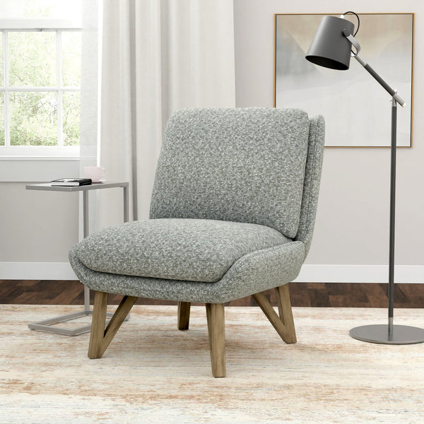 English Elm Wallace & Bay - Gray Armless Accent Chair — Pewter Contemporary Solid Wood Seat, Low-Maintenance, Stylish Home Accent B2709P212456