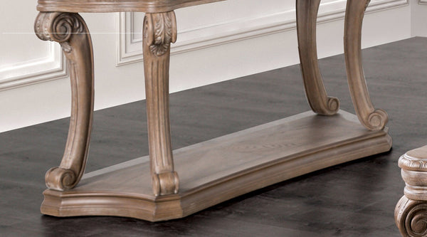 English Elm 1pc Sofa Table Industrial U-Shape Metal Base with Replicated Wood Top Rustic Sand Black Finish Durable Elegant Oak 58 L x 24 W x 11 H B2741P360608